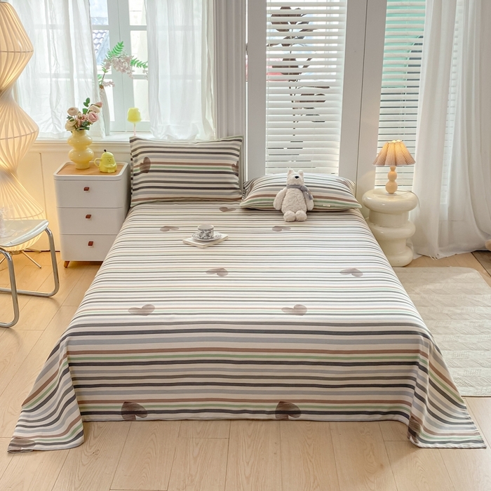 91家纺网 家纺一手货源 找家纺 米柳2025新款原棉老粗布凉席系列 心想乐园