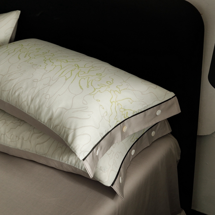 91家纺网 家纺一手货源 找家纺 金奇达2025新款【浮光半夏】-茧养莱赛尔四件套（标准号全网控价（折后券后）不低于258元） 安然绿