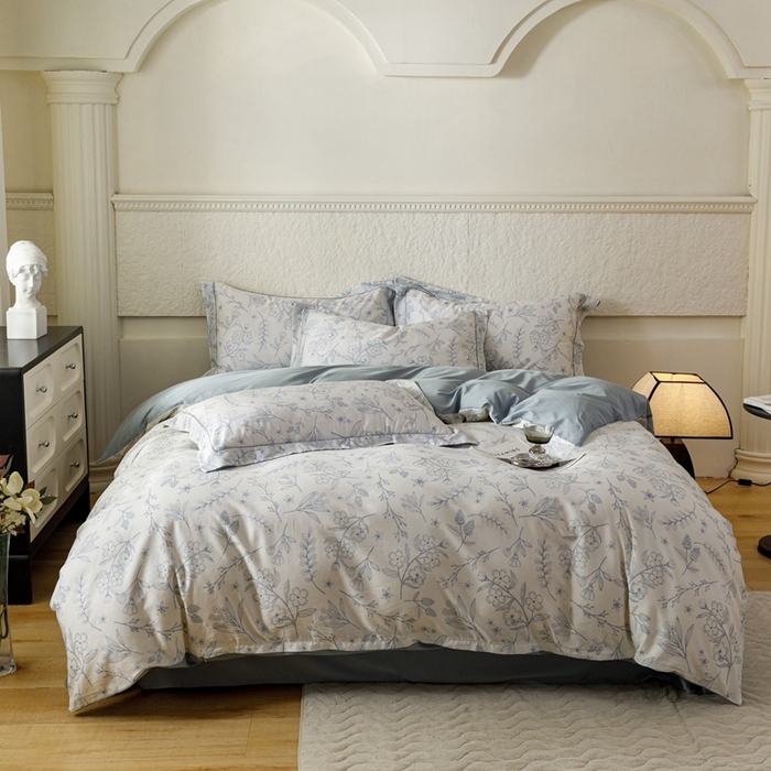 91家纺网 家纺一手货源 找家纺 金奇达2025新款【东方诗意】-轻氧水光莱赛尔（标准号全网控价（折后券后）不低于268） 洛晨蓝叶