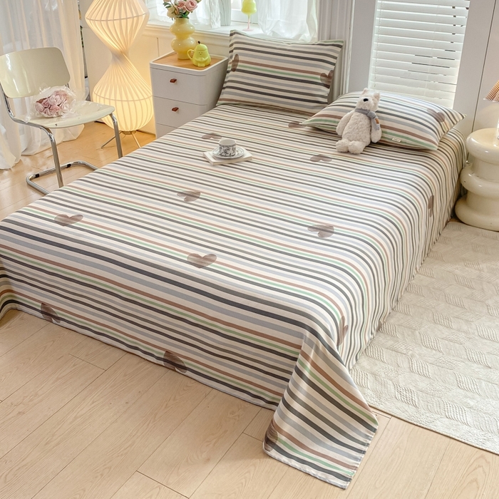 91家纺网 家纺一手货源 找家纺 米柳2025新款原棉老粗布凉席系列 心想乐园