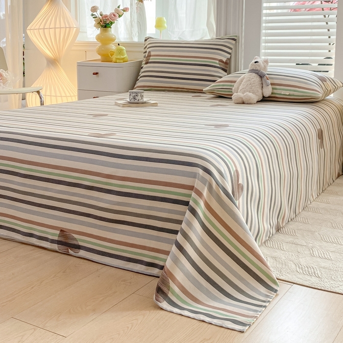 91家纺网 家纺一手货源 找家纺 米柳2025新款原棉老粗布凉席系列 心想乐园