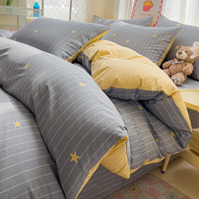 91家纺网 家纺一手货源 找家纺 棉生活家纺 2025新款ins全棉小清新系列单品被套 星星月亮