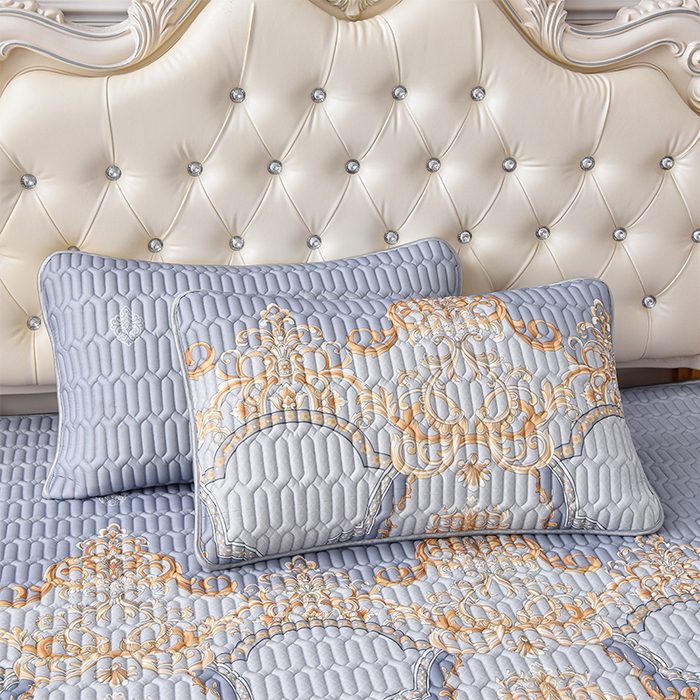 91家纺网 家纺一手货源 找家纺 诺梵 2025新款可拆卸乳胶凉席三件套床裙款 克拉恋人