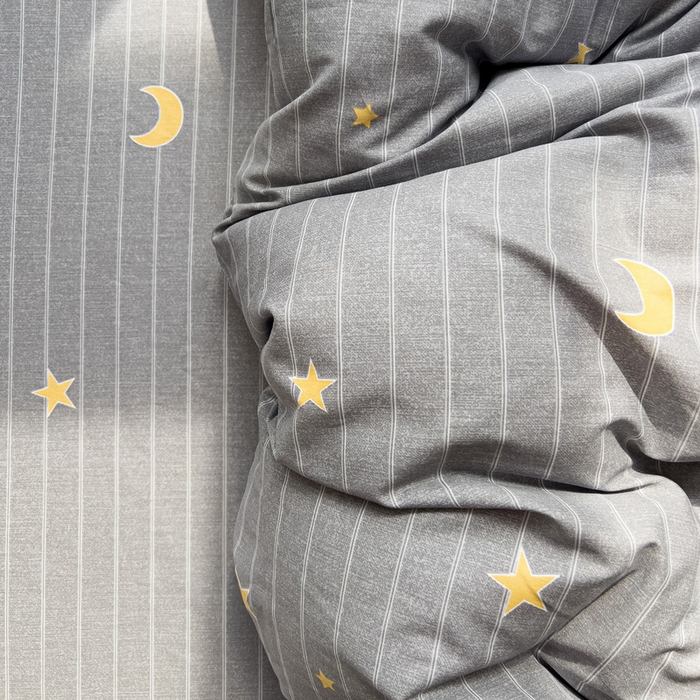 91家纺网 家纺一手货源 找家纺 棉生活家纺 2025新款ins全棉小清新系列四件套 星星月亮