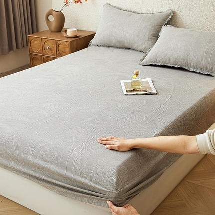 91家纺网 家纺一手货源 找家纺 （总）极简 2025新款全棉三层纱提花床笠