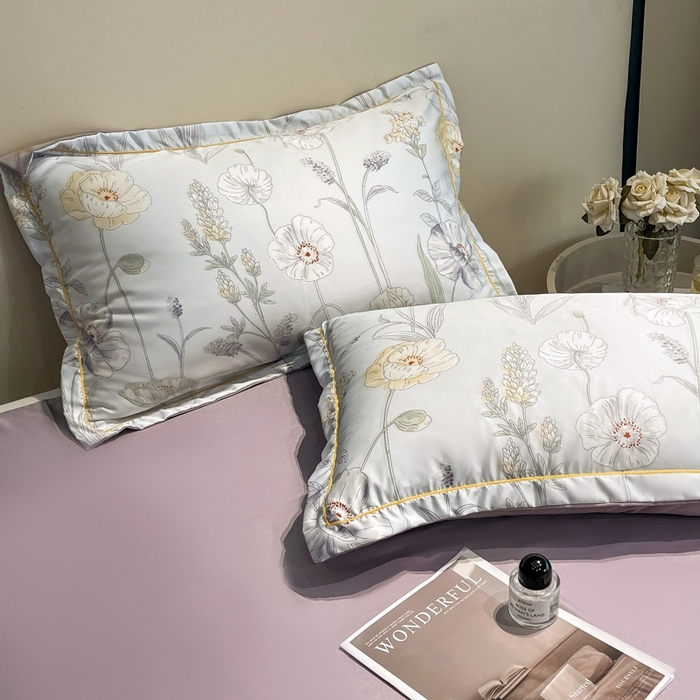 91家纺网 家纺一手货源 找家纺 佳品居 2025新款直播水洗天丝夏被冰丝夏凉被空调被四件套 兮颜紫 