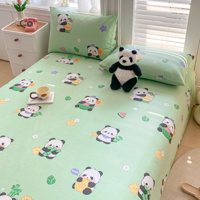 91家纺网 家纺一手货源 找家纺 米柳2025新款原棉老粗布凉席系列 小熊猫