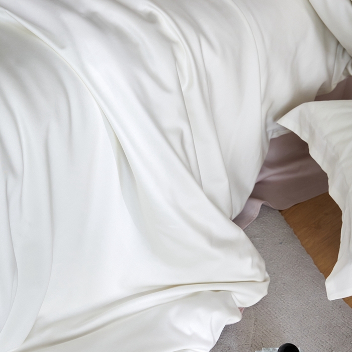 91家纺网 家纺一手货源 找家纺 金奇达2025新款【可芙】-轻氧水光天丝棉四件套（标准号全网控价（折后券后）不低于238元） 可芙-白+粉