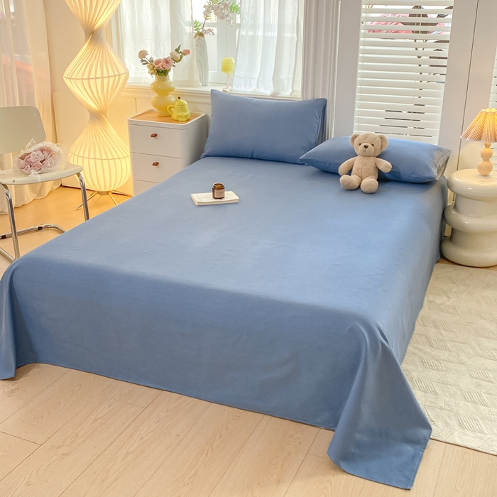 91家纺网 家纺一手货源 找家纺 米柳2025新款原棉老粗布凉席系列 海洋蓝