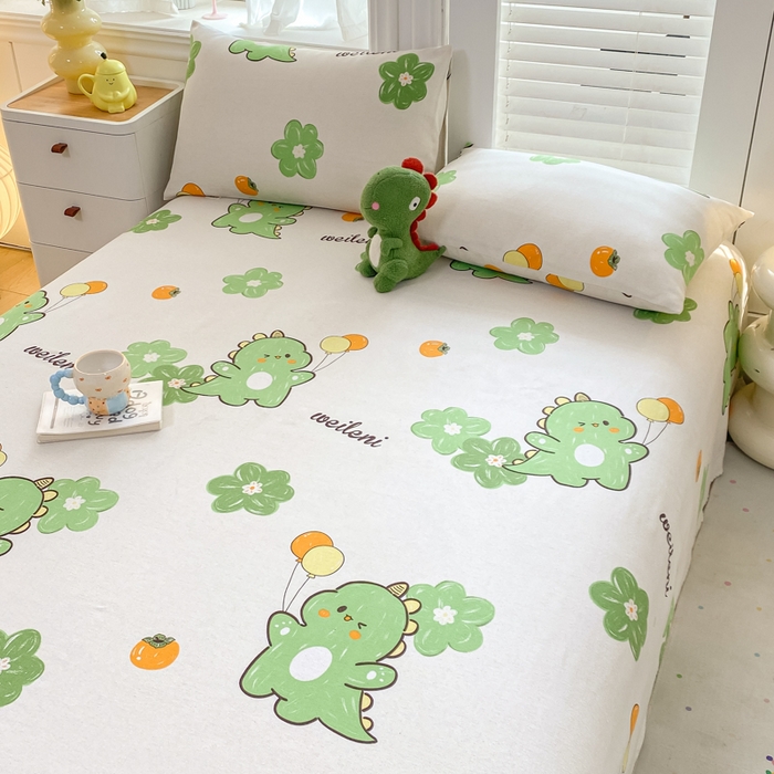 91家纺网 家纺一手货源 找家纺 米柳2025新款原棉老粗布凉席系列 小恐龙