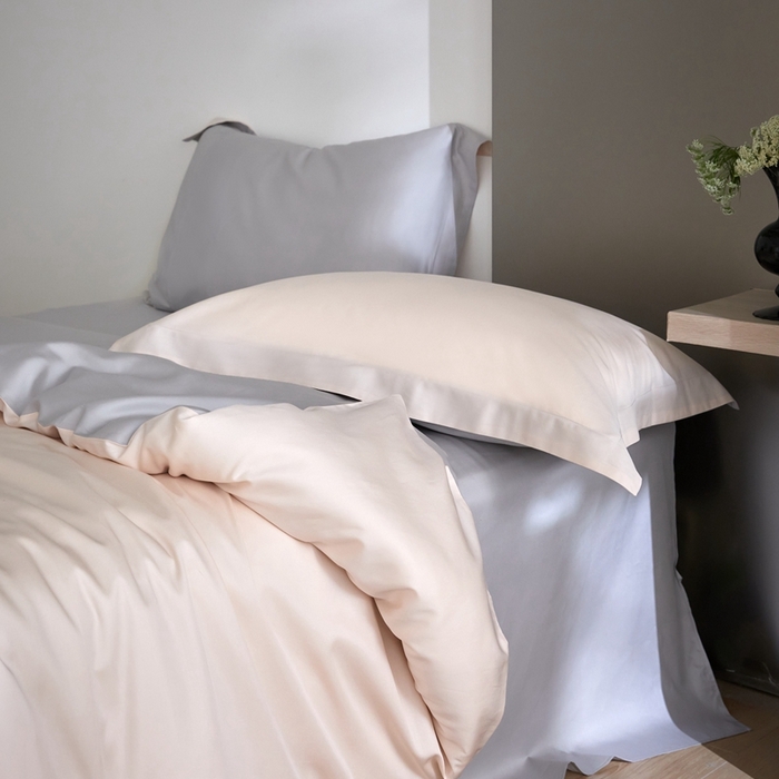 91家纺网 家纺一手货源 找家纺 金奇达2025新款【可芙】-轻氧水光天丝棉四件套（标准号全网控价（折后券后）不低于238元） 可芙-杏+灰