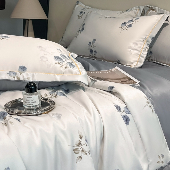 91家纺网 家纺一手货源 找家纺 佳品居 2025新款直播水洗天丝夏被冰丝夏凉被空调被四件套 可可