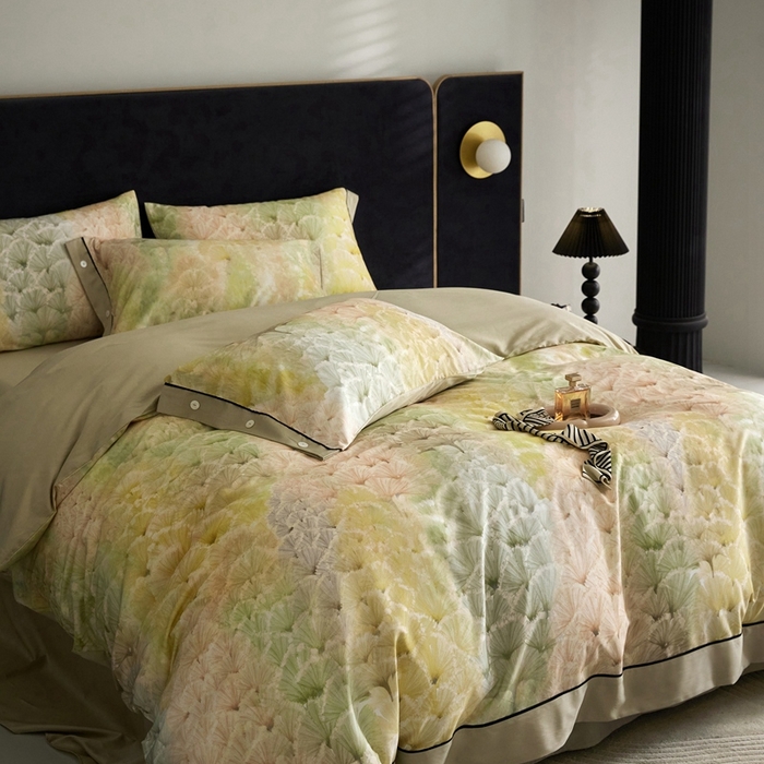 91家纺网 家纺一手货源 找家纺 金奇达2025新款【浮光花漾】-茧养莱赛尔四件套（标准号全网控价（折后券后）不低于258元） 冉冉星河