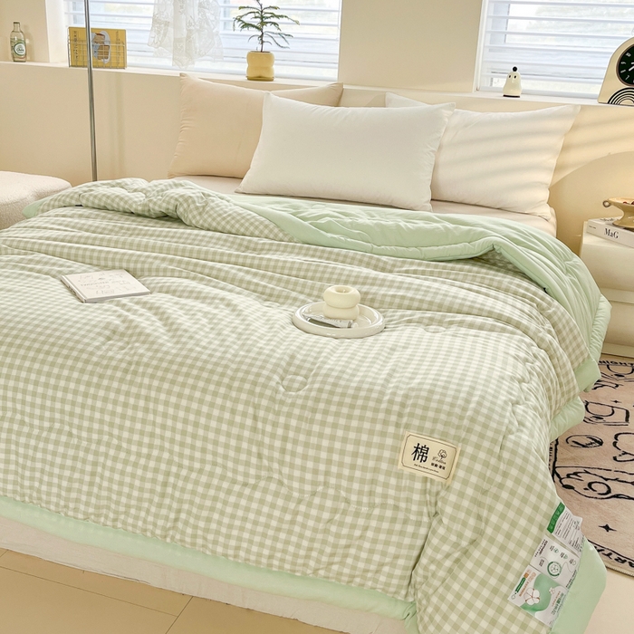 91家纺网 家纺一手货源 找家纺 爱宝被业 2025新款无印风新疆棉花夏被 100%新疆棉花 远山