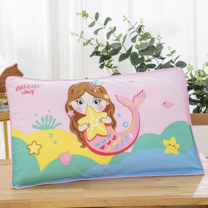 91家纺网 家纺一手货源 找家纺 大黄蜂家居家纺 2025新款纯棉卡通定位枕套 小美人鱼