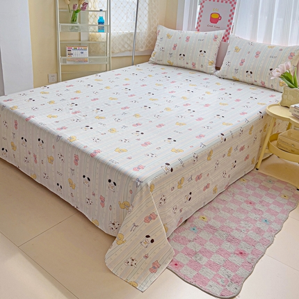 91家纺网 家纺一手货源 找家纺 （总）棉生活家纺 2025新款ins全棉小清新系列单品床单