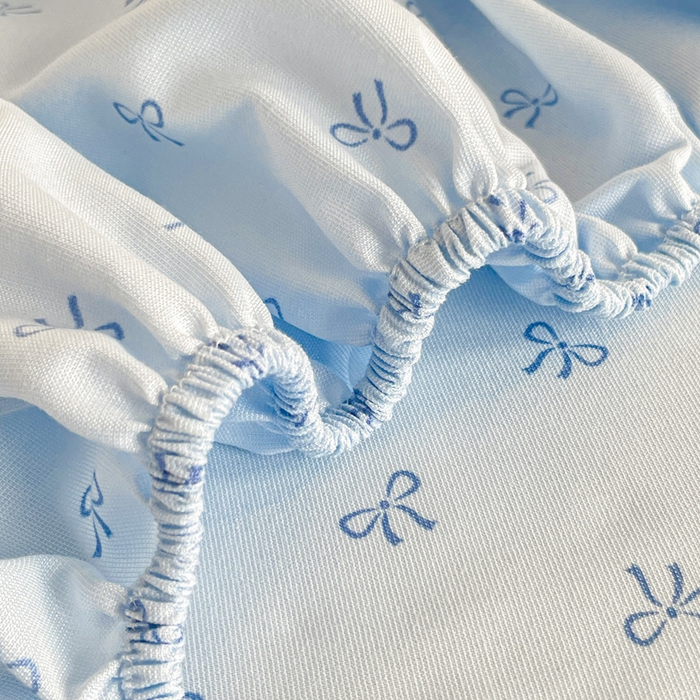 91家纺网 家纺一手货源 找家纺 芯元素 2025新款针织双层纱印花床笠 如初