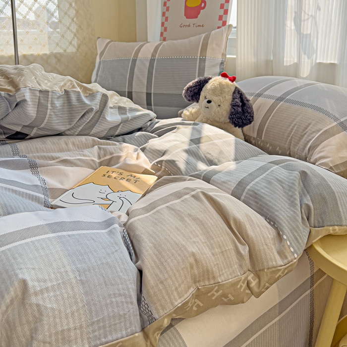 91家纺网 家纺一手货源 找家纺 棉生活家纺 2025新款ins全棉小清新系列四件套 追光