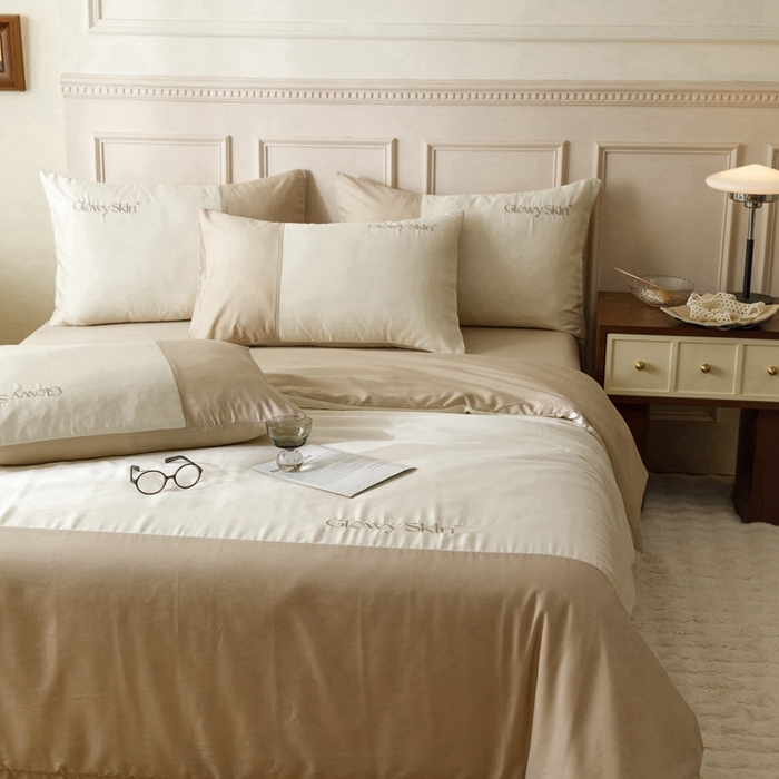 91家纺网 家纺一手货源 找家纺 金奇达2025新款【黛拉】-茧养莱赛尔四件套（标准号全网控价（折后券后）不低于228元） 黛拉-麦芽色