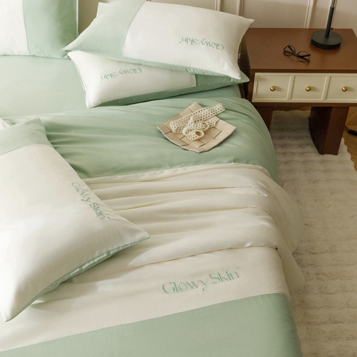 91家纺网 家纺一手货源 找家纺 金奇达2025新款【黛拉】-茧养莱赛尔四件套（标准号全网控价（折后券后）不低于228元） 黛拉-香草绿