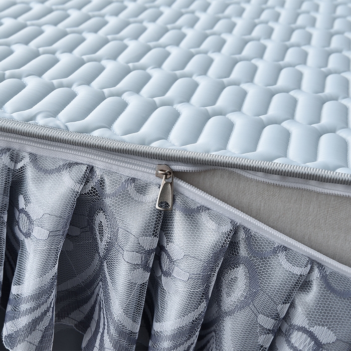 91家纺网 家纺一手货源 找家纺 诺梵 2025新款可拆卸乳胶凉席三件套床裙款 可拆蓝灰