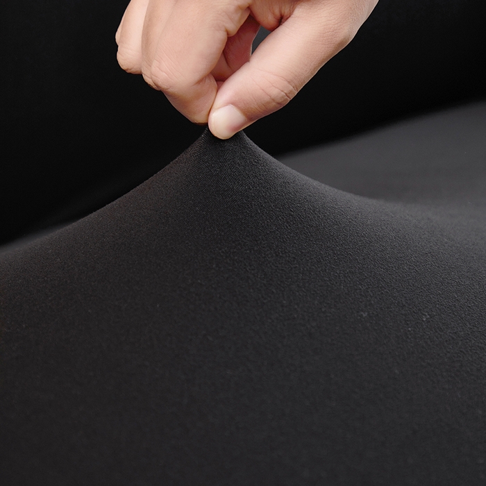 91家纺网 家纺一手货源 找家纺 共鸣沙发套 新款牛奶丝覆膜防水纯色系列沙发套 黑色