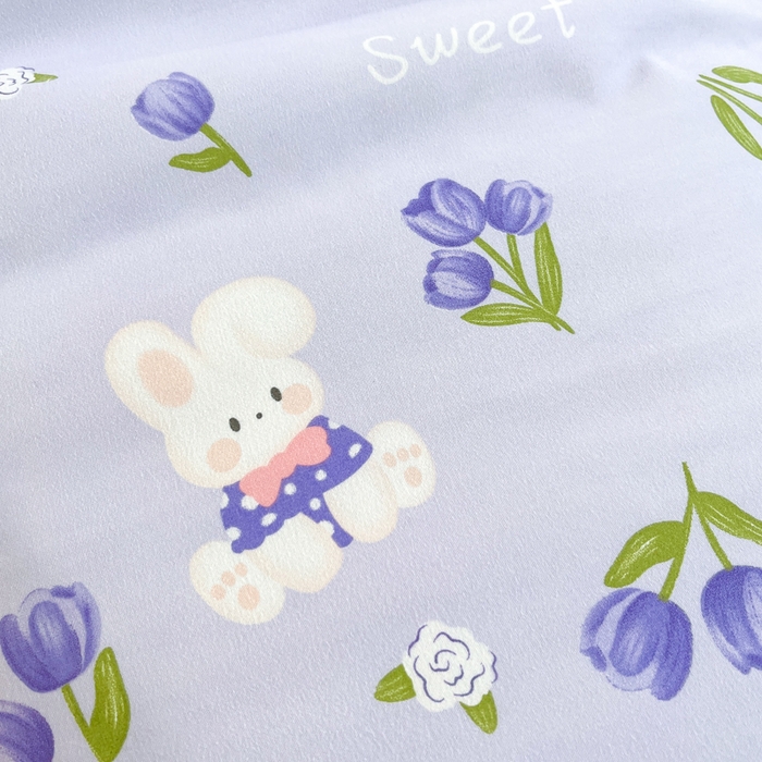 91家纺网 家纺一手货源 找家纺 爱宝被业 2025新款豆豆夏被 郁金香兔