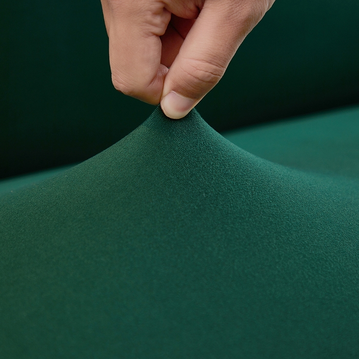 91家纺网 家纺一手货源 找家纺 共鸣沙发套 新款牛奶丝覆膜防水纯色系列沙发套 墨绿色