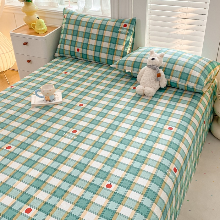 91家纺网 家纺一手货源 找家纺 米柳2025新款原棉老粗布凉席系列 绿小格