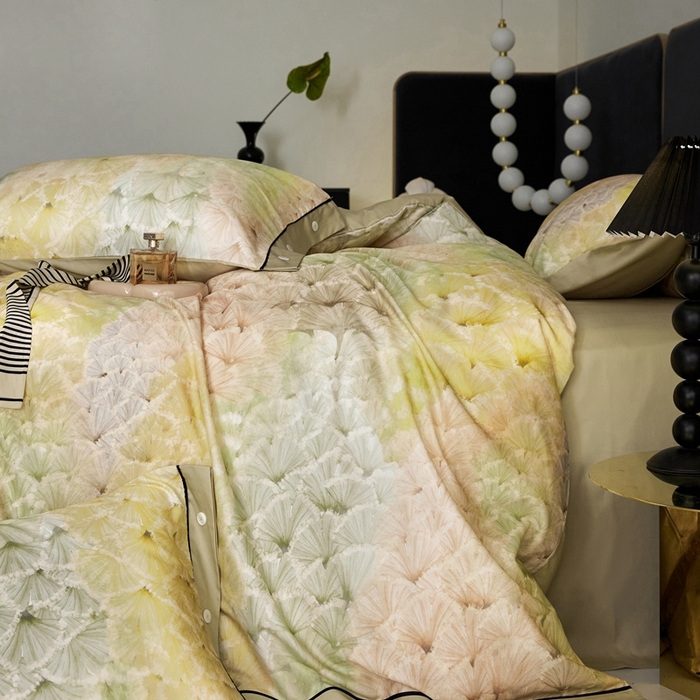 91家纺网 家纺一手货源 找家纺 金奇达2025新款【浮光花漾】-茧养莱赛尔四件套（标准号全网控价（折后券后）不低于258元） 冉冉星河