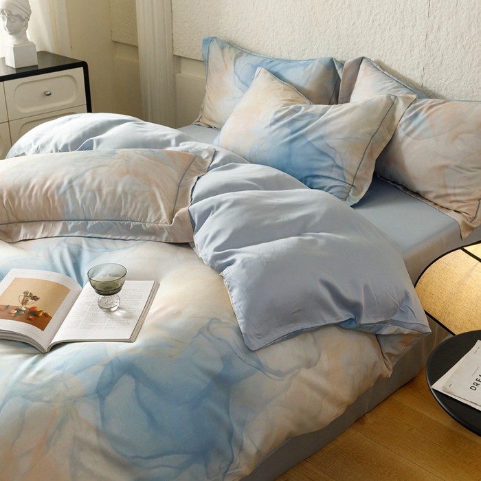 91家纺网 家纺一手货源 找家纺 金奇达2025新款【东方诗意】-轻氧水光莱赛尔（标准号全网控价（折后券后）不低于268） 曼得尔-蓝