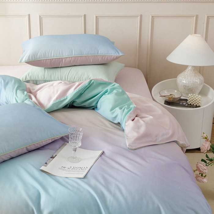 91家纺网 家纺一手货源 找家纺 金奇达2025新款【格林】-轻氧水光莱赛尔四件套（标准号全网控价（折后券后）不低于268元） 星河入梦