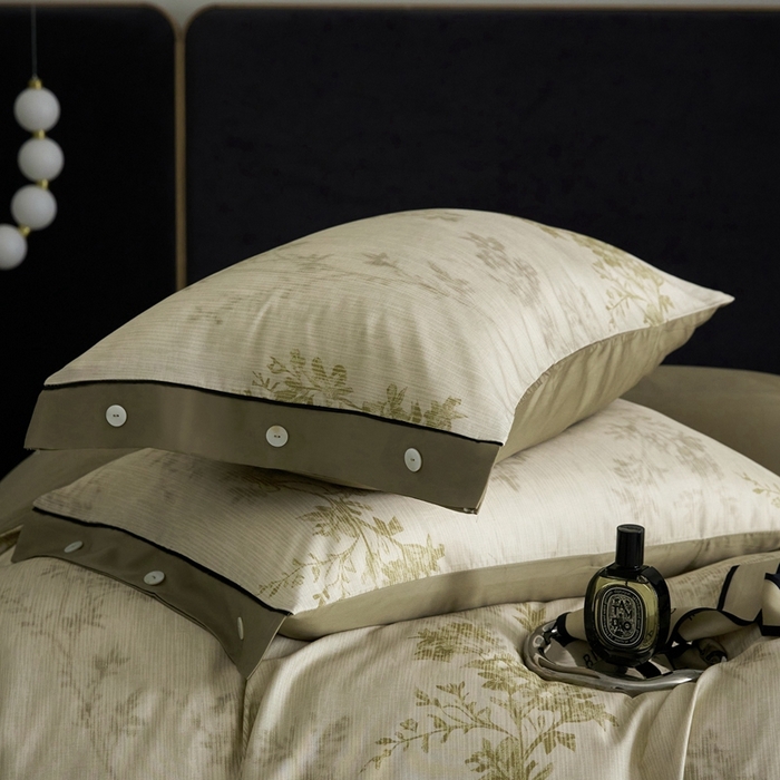 91家纺网 家纺一手货源 找家纺 金奇达2025新款【浮光花漾】-茧养莱赛尔四件套（标准号全网控价（折后券后）不低于258元） 林下风致-绿