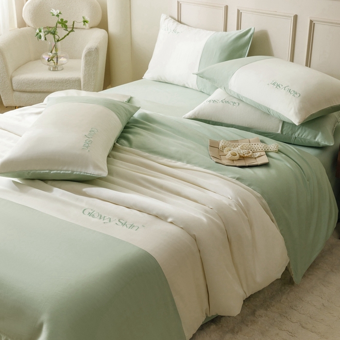 91家纺网 家纺一手货源 找家纺 金奇达2025新款【黛拉】-茧养莱赛尔四件套（标准号全网控价（折后券后）不低于228元） 黛拉-香草绿