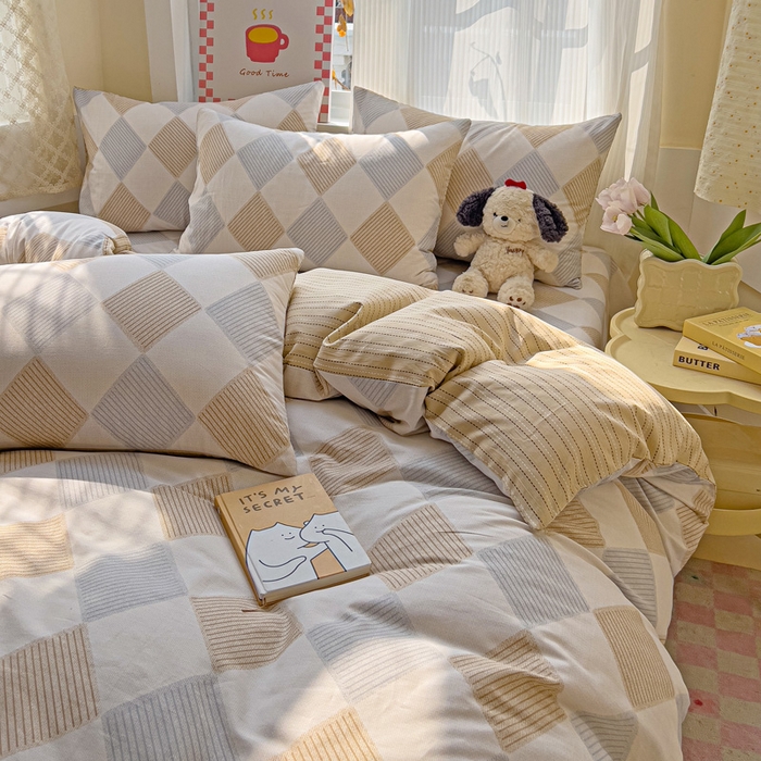 91家纺网 家纺一手货源 找家纺 棉生活家纺 2025新款ins全棉小清新系列四件套 瑞吉斯