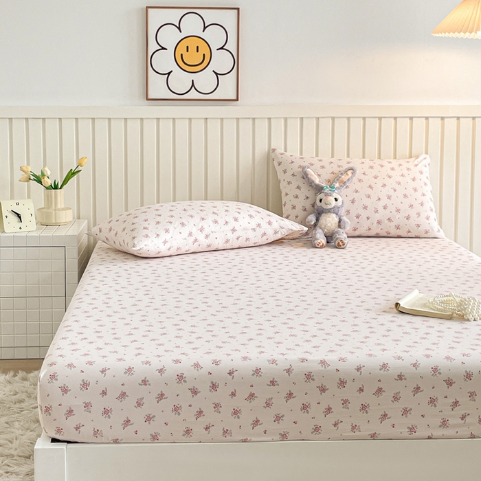 91家纺网 家纺一手货源 找家纺 （总）芯元素 2025新款针织双层纱印花床笠