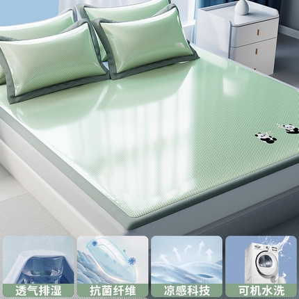 91家纺网 家纺一手货源 找家纺 （总）孩子王家纺 2025新款轻柔丝凉席冰丝席-白熊日记系列