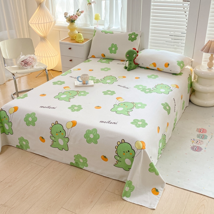 91家纺网 家纺一手货源 找家纺 米柳2025新款原棉老粗布凉席系列 小恐龙