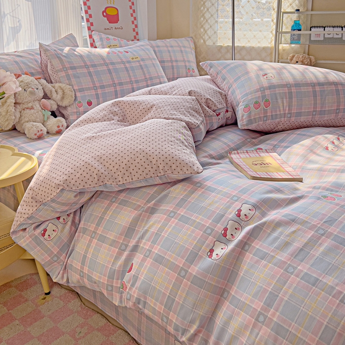 91家纺网 家纺一手货源 找家纺 棉生活家纺 2025新款ins全棉小清新系列四件套 甜果季