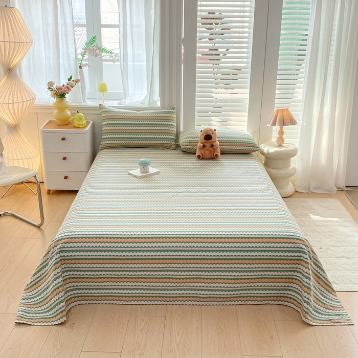 91家纺网 家纺一手货源 找家纺 米柳2025新款原棉老粗布凉席系列 雅梦静