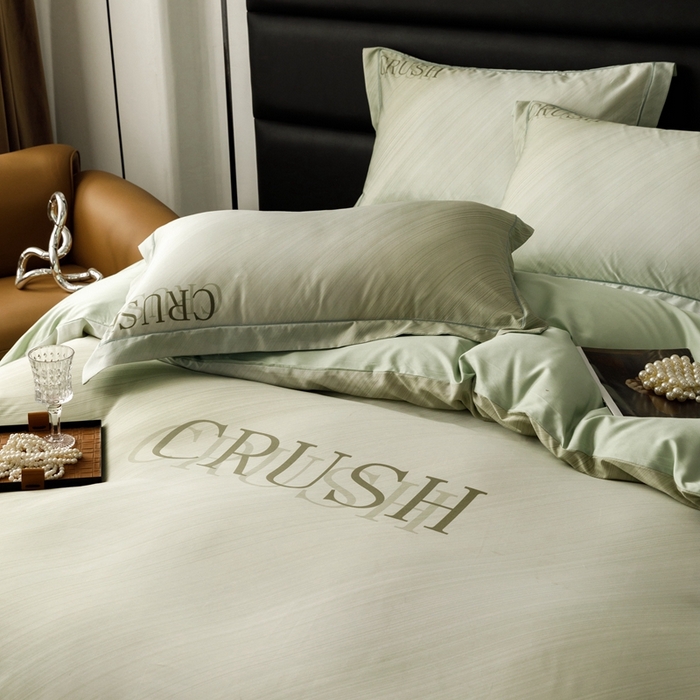 91家纺网 家纺一手货源 找家纺 金奇达2025新款【露娜】-轻氧水光天丝棉四件套（标准号全网控价（折后券后）不低于298元） 露娜-复古绿