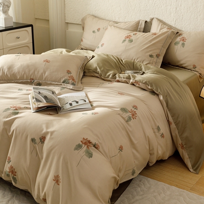 91家纺网 家纺一手货源 找家纺 金奇达2025新款【东方诗意】-轻氧水光莱赛尔（标准号全网控价（折后券后）不低于268） 暗香花