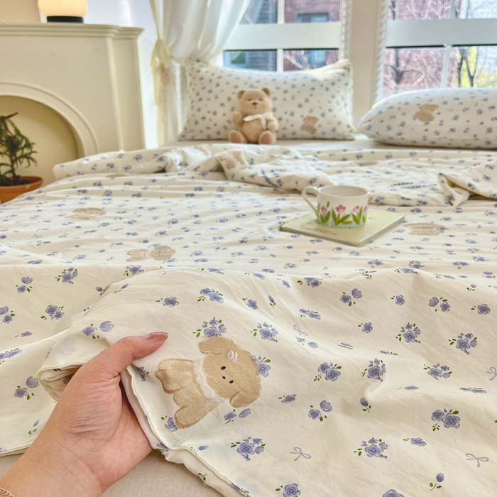 91家纺网 家纺一手货源 找家纺 星巴k家纺 2025糯糯棉A类大豆蛋白纤维夏凉被双层纱水洗棉夏被大豆被 紫色小狗