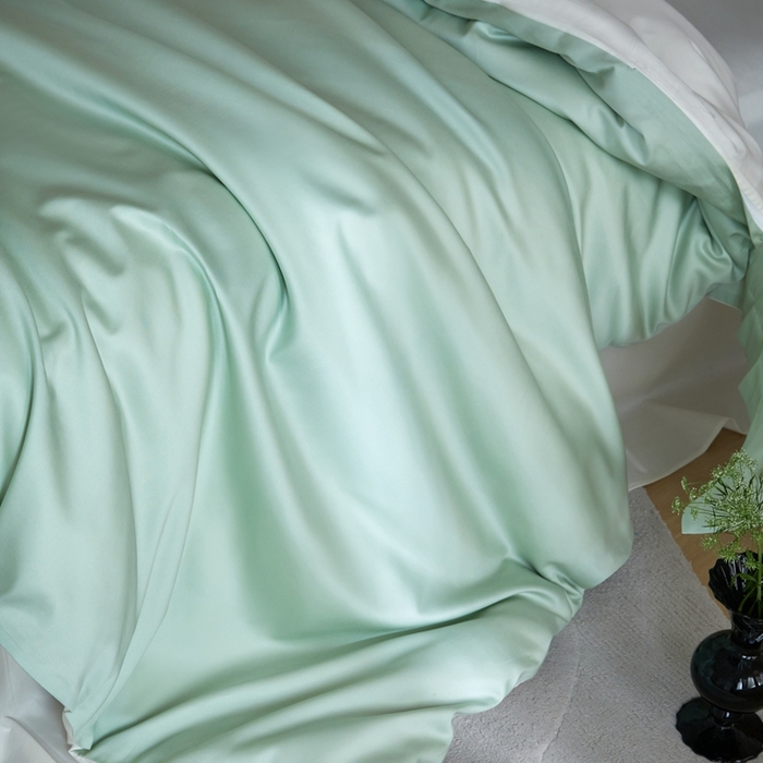 91家纺网 家纺一手货源 找家纺 金奇达2025新款【可芙】-轻氧水光天丝棉四件套（标准号全网控价（折后券后）不低于238元） 可芙-绿+白