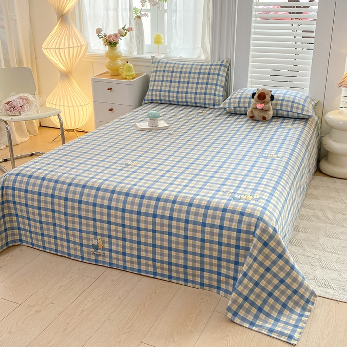 91家纺网 家纺一手货源 找家纺 米柳2025新款原棉老粗布凉席系列 兔宝贝