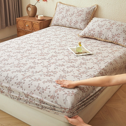 91家纺网 家纺一手货源 找家纺 （总）极简 2025新款全棉三层纱提花床笠