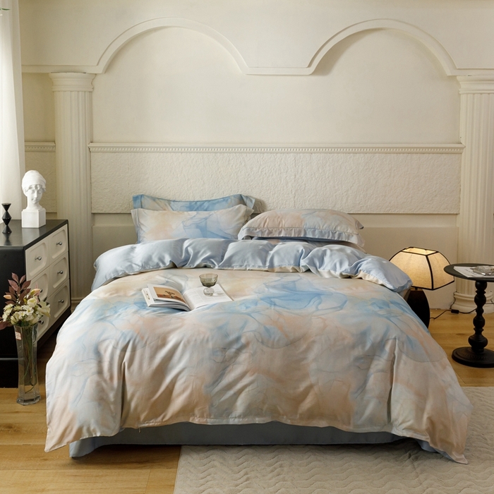 91家纺网 家纺一手货源 找家纺 金奇达2025新款【东方诗意】-轻氧水光莱赛尔（标准号全网控价（折后券后）不低于268） 曼得尔-蓝