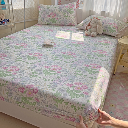 棉生活家纺 2025新款ins全棉小清新系列单品床笠 丝丝花香