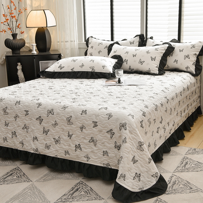 91家纺网 家纺一手货源 找家纺 （总）斯尔顿 2025新款水洗棉赫本风床盖四件套