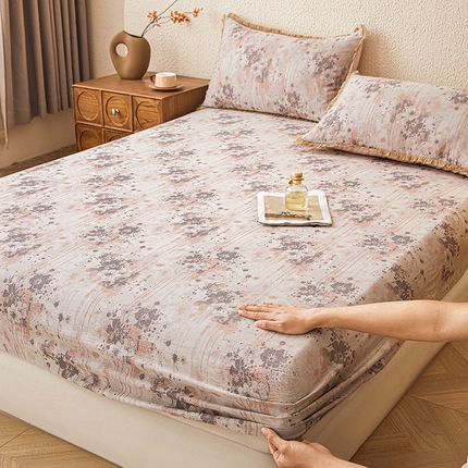 91家纺网 家纺一手货源 找家纺 （总）极简 2025新款全棉三层纱提花床笠